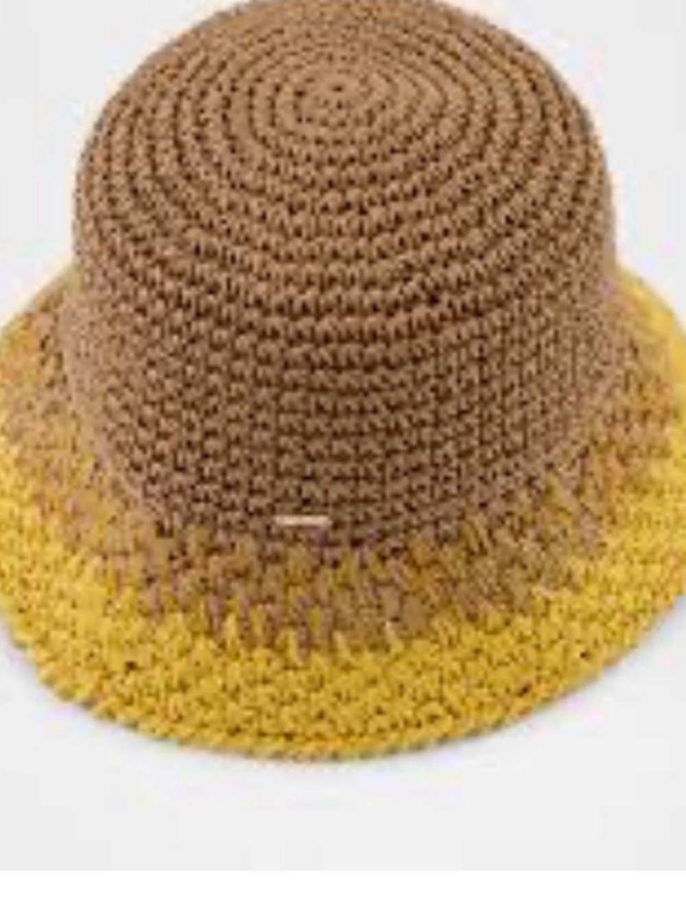 Eugenia Kim Crochet Ombré Bucket Hat Brown Yellow NWT